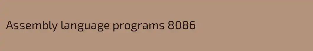 Assembly language programs 8086